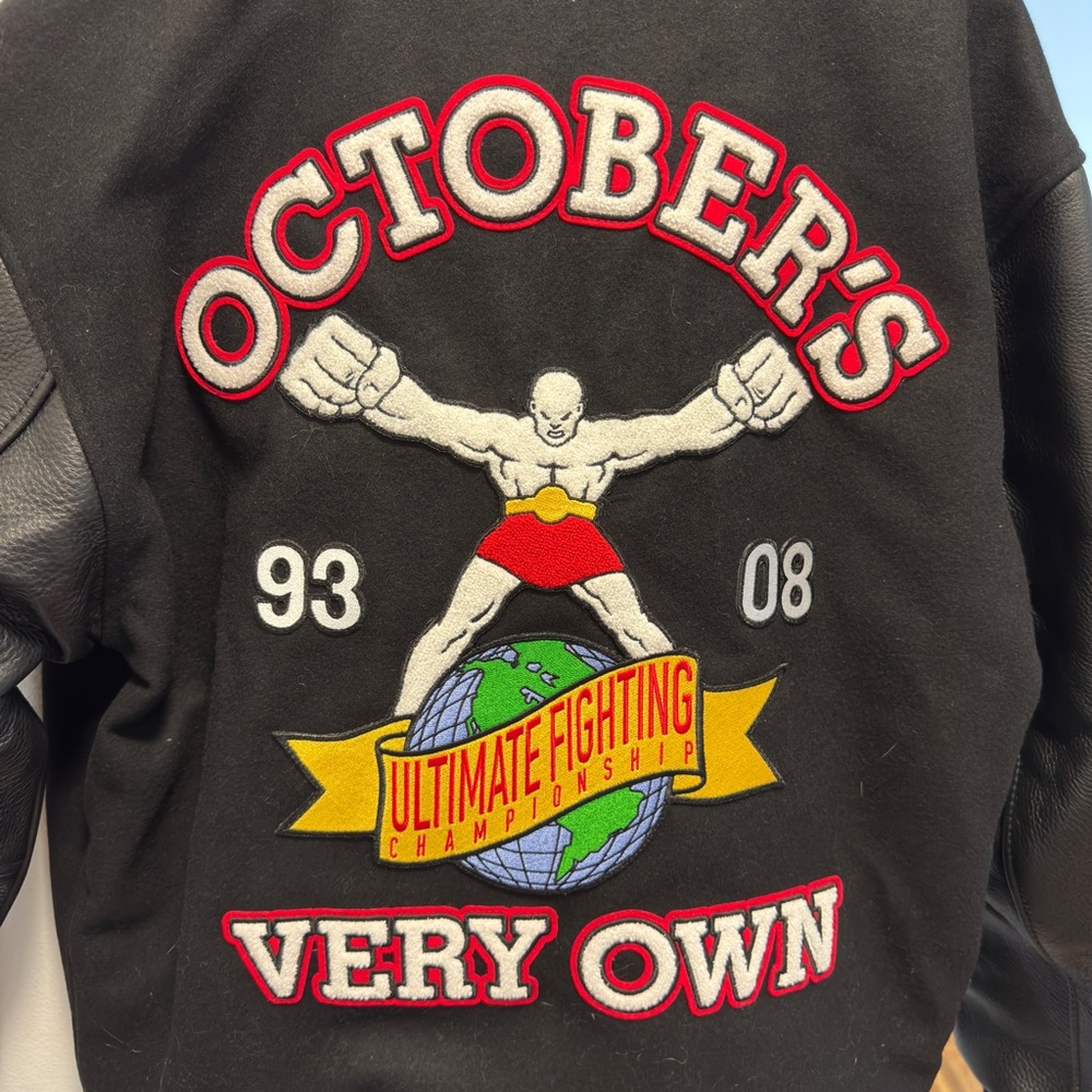 OVO x UFC Black Bomber Varsity Jacket